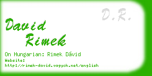 david rimek business card